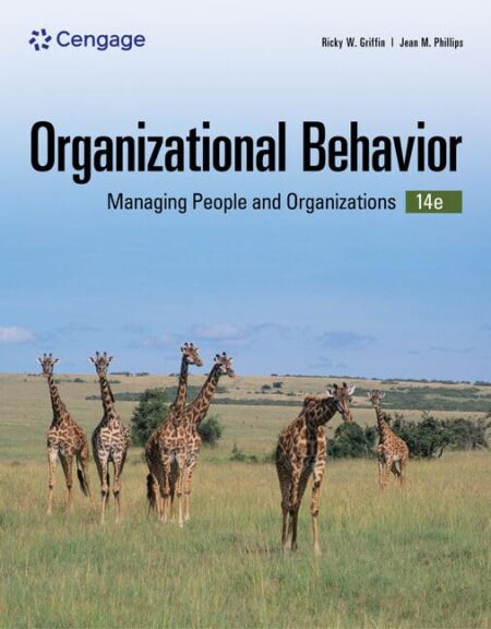 Cover of Organizational Behavior: Managing People and Organizations (14th Edition) by Ricky Griffin and Jean Phillips – business management and leadership textbook.